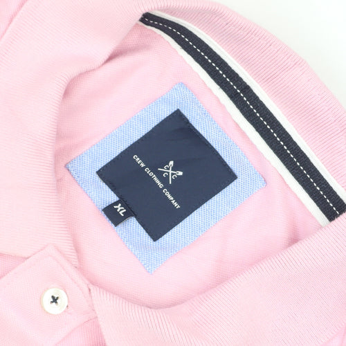 Crew Clothing Men's Pink XL Polo Shirt Ilkley Trophy Logo Cotton
