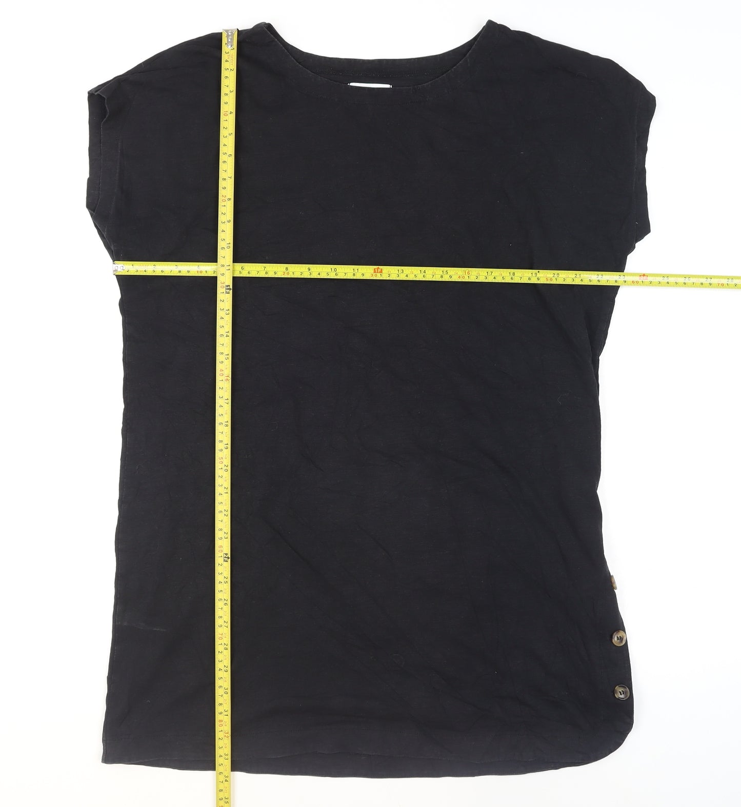 River Island Womens Black XL Cotton Blend Short Sleeve T-Shirt