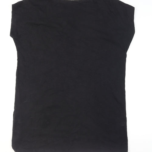 River Island Womens Black XL Cotton Blend Short Sleeve T-Shirt