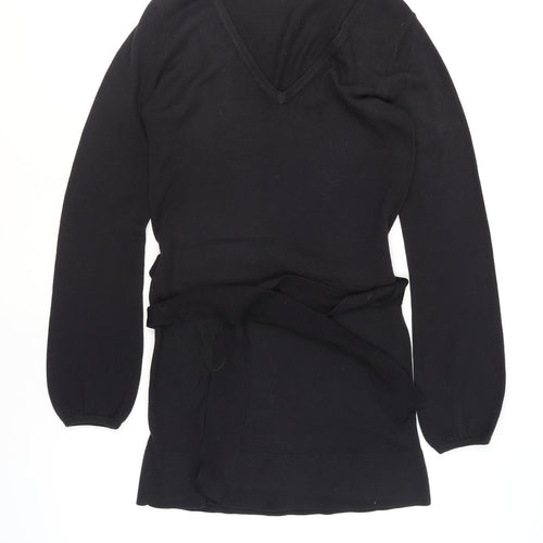 Marks and Spencer Women's Black Size 8 Knit Belted Wrap Dress