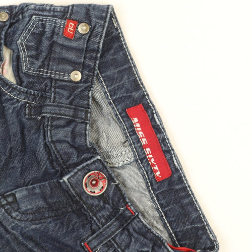 Miss Sixty Girls Blue Embroidered Straight Jeans 6 Years Cotton Denim