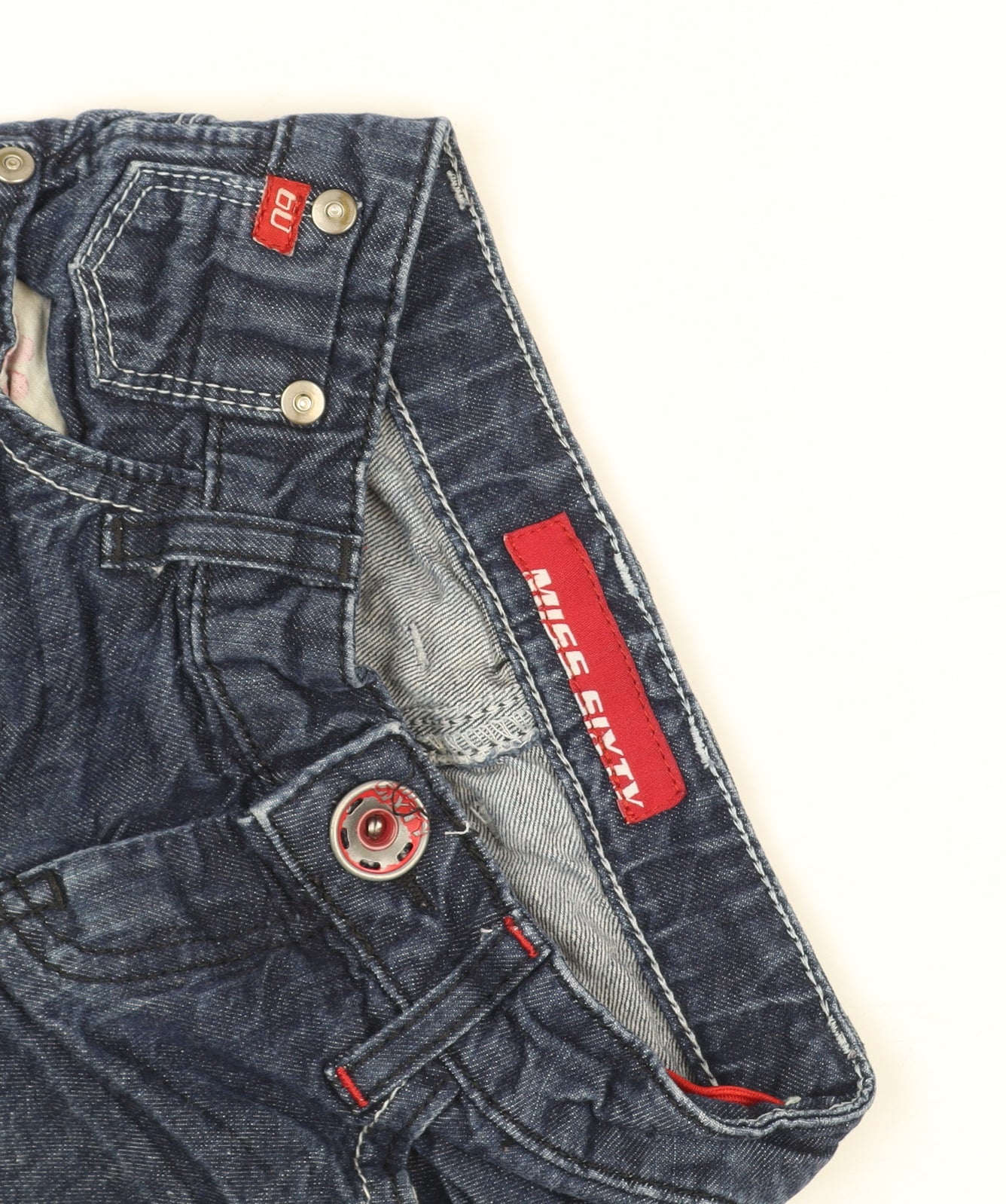 Miss Sixty Girls Blue Embroidered Straight Jeans 6 Years Cotton Denim