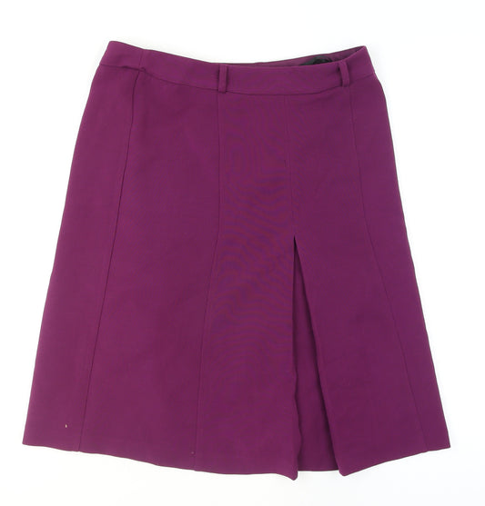 Marks and Spencer Women's Purple A-Line Knee Length Skirt Size 12