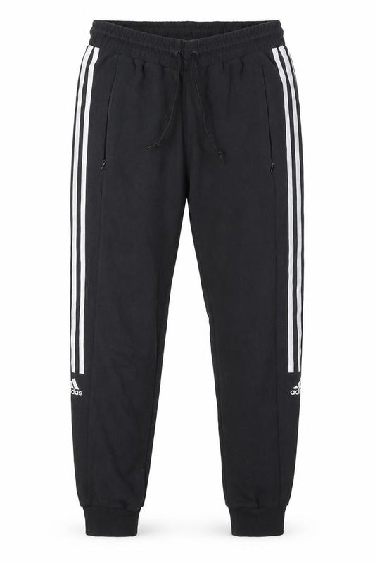 Front view of Adidas Women's Black S Jogger Activewear Trousers with Side Stripes