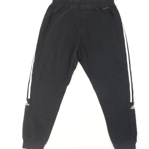 Adidas Women's Black S Jogger Activewear Trousers with Side Stripes