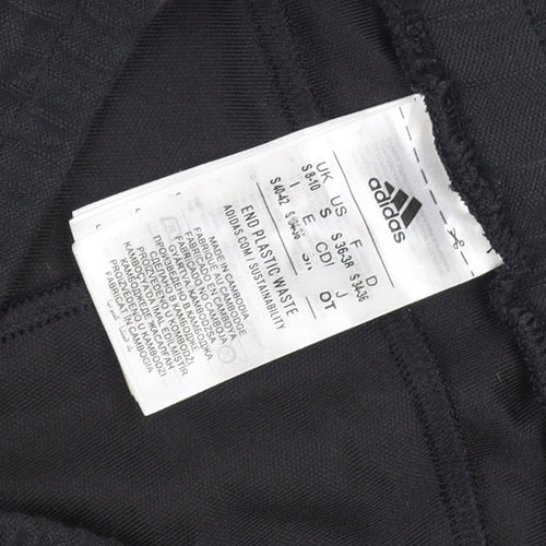 Adidas Women's Black S Jogger Activewear Trousers with Side Stripes