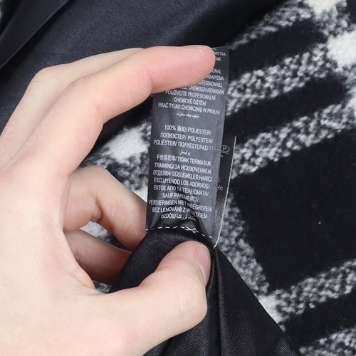 Marks and Spencer Per Una Women's Black Check Belted Coat Size 16
