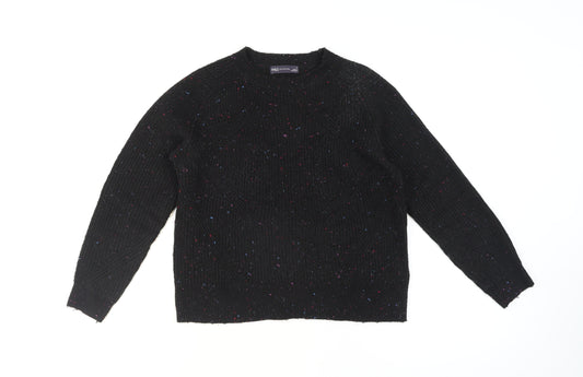 Marks and Spencer Womens Black Chunky Knit Wool Jumper Size S