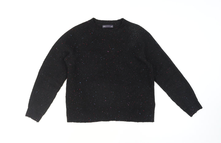 Marks and Spencer Womens Black Chunky Knit Wool Jumper Size S