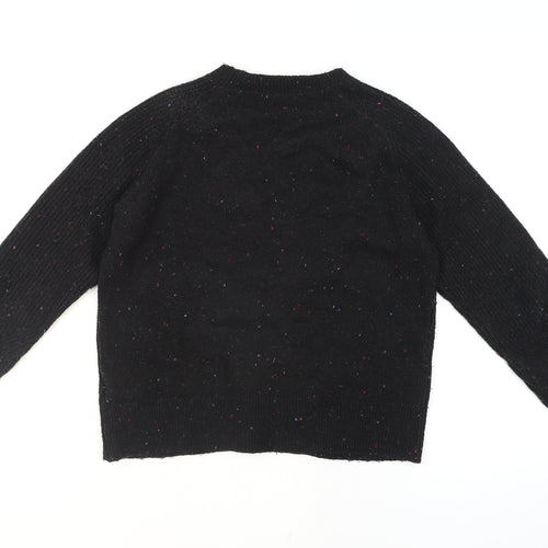 Marks and Spencer Womens Black Chunky Knit Wool Jumper Size S