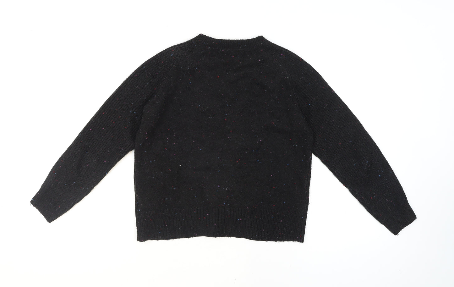 Marks and Spencer Womens Black Chunky Knit Wool Jumper Size S