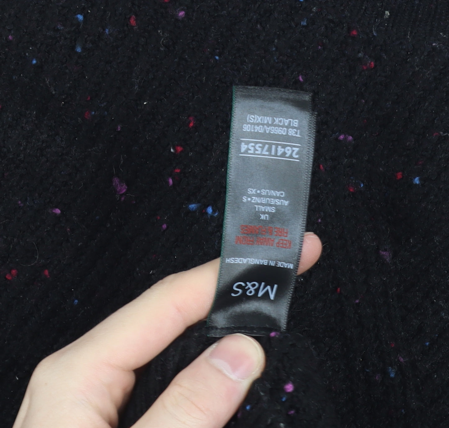 Marks and Spencer Womens Black Chunky Knit Wool Jumper Size S