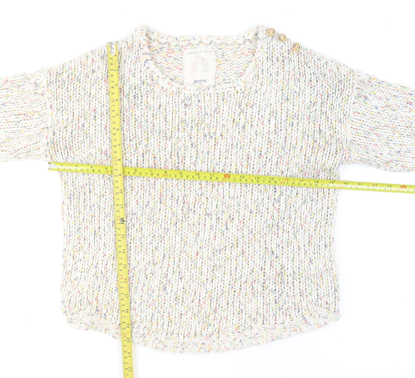 Mantaray Women's Multicoloured Chunky Knit Jumper Size 10