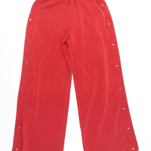 Next Women's Red Track Pants Size 6R Elastic Waist Snap Side