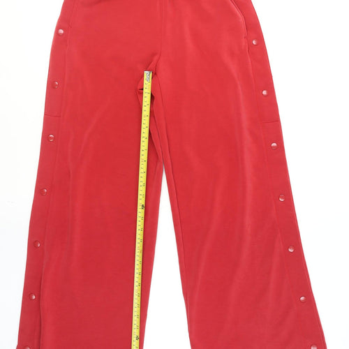 Next Women's Red Track Pants Size 6R Elastic Waist Snap Side