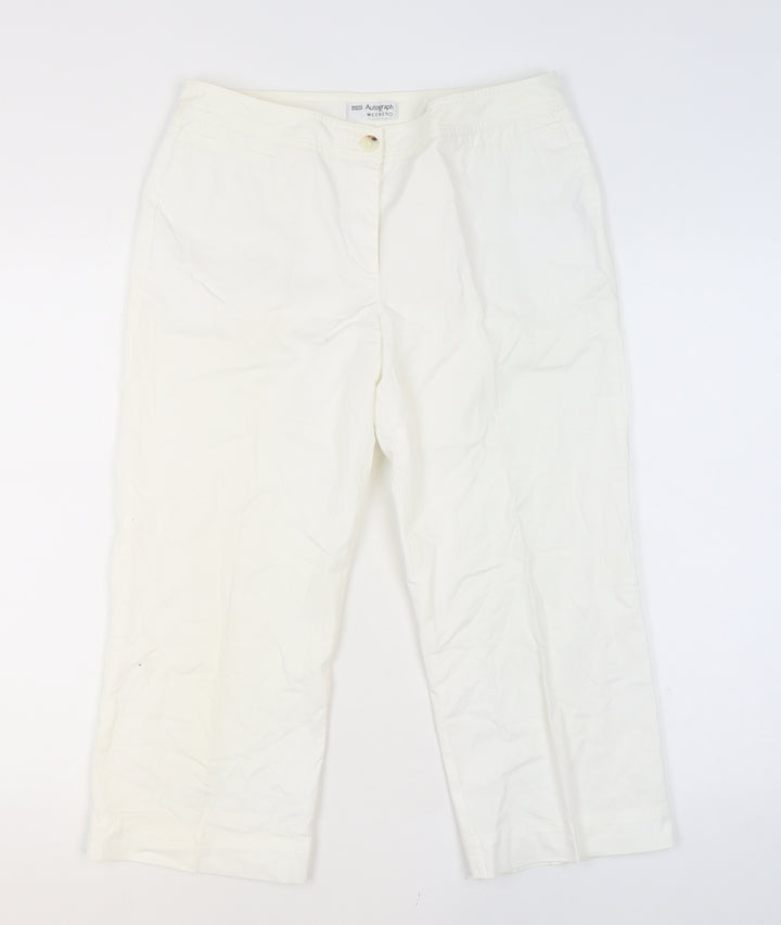 Marks & Spencer Autograph Women’s White Chino Trousers Size 12 Regular