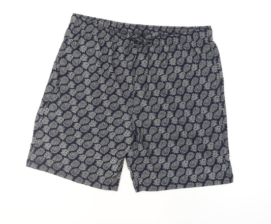 Marks and Spencer Men’s Blue Tropical Print Lounge Shorts XL