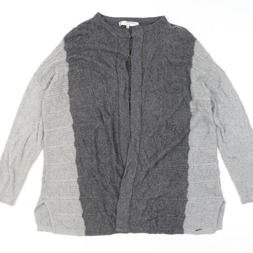 Country Casuals Women Grey Wool Blend Cardigan M Round Neck Knit