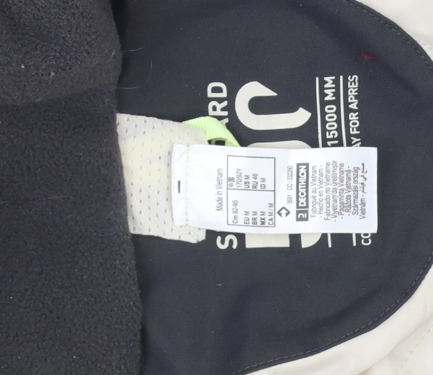 Decathlon Men's Grey M Waterproof Ski Jacket Snowboard 500 Winter Hooded