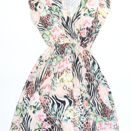 Stella Morgan Women’s Multicoloured Floral Animal Print Midi Wrap Dress S
