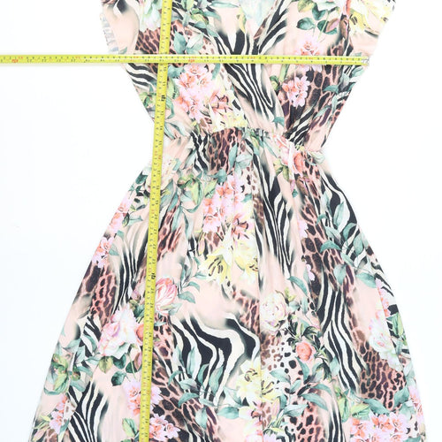 Stella Morgan Women’s Multicoloured Floral Animal Print Midi Wrap Dress S