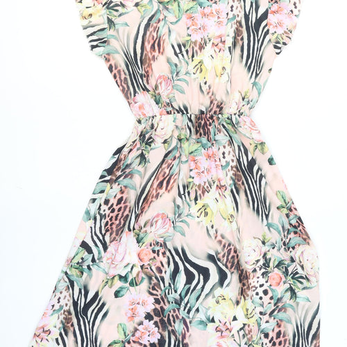 Stella Morgan Women’s Multicoloured Floral Animal Print Midi Wrap Dress S