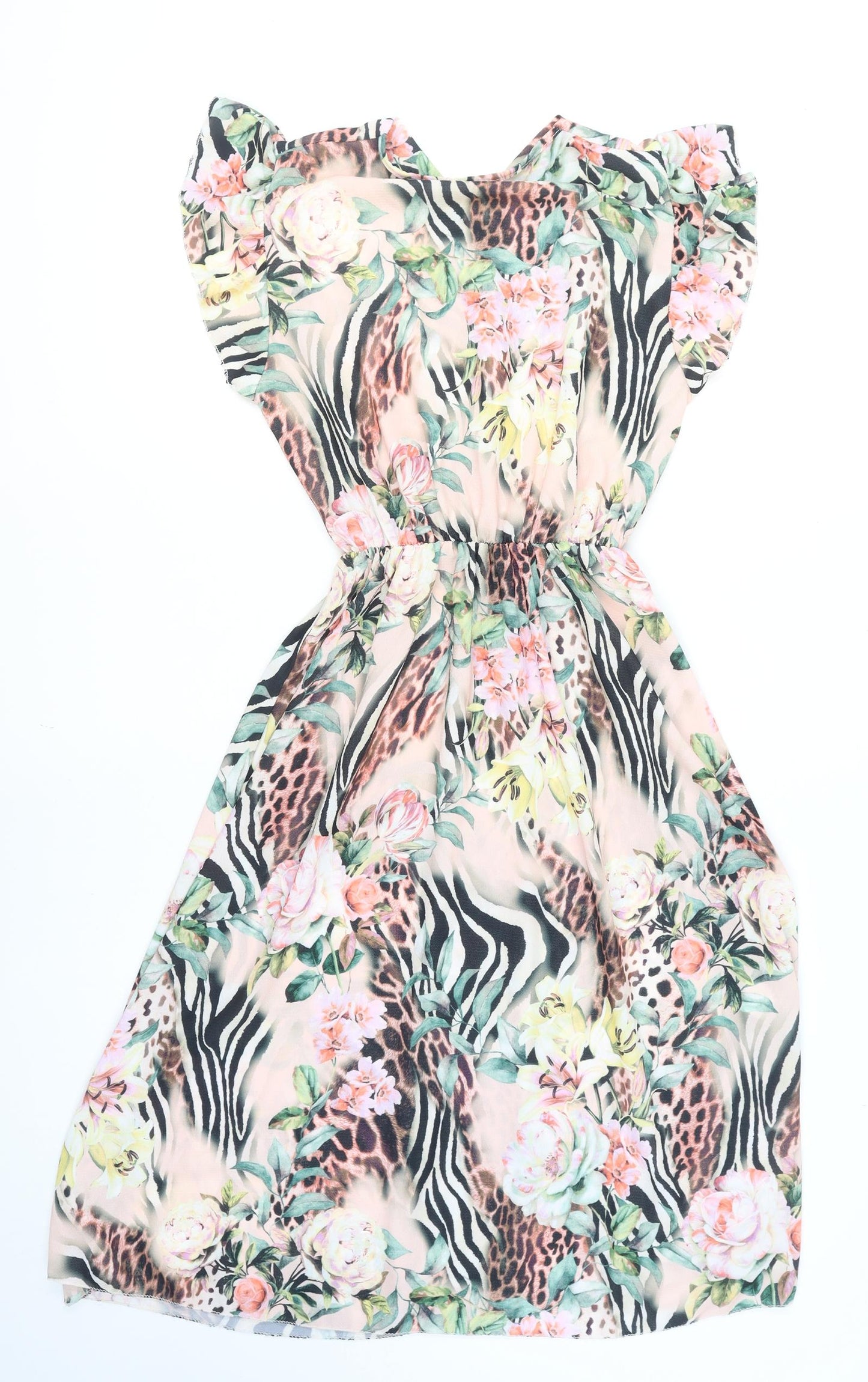 Stella Morgan Women’s Multicoloured Floral Animal Print Midi Wrap Dress S