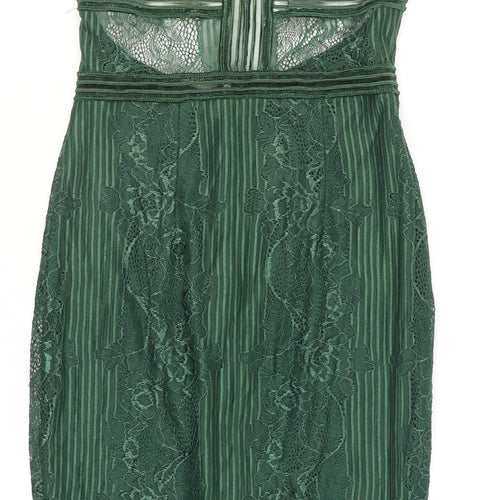 PrettyLittleThing Women’s Green Lace Bodycon Midi Dress Size 10