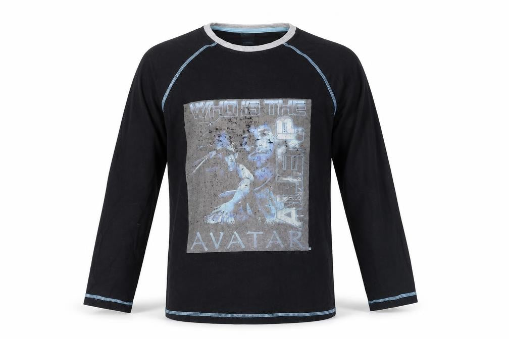 Front view of Men’s Avatar Black Long Sleeve Graphic Top -, size M