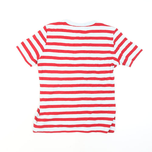 Valentino Rudy Women's Red Striped Cotton T-Shirt Size 2