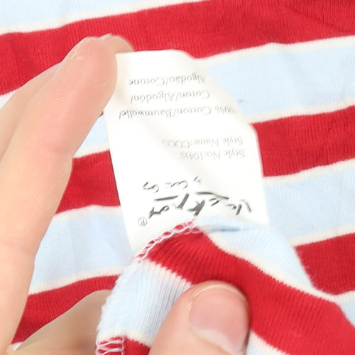 Valentino Rudy Women's Red Striped Cotton T-Shirt Size 2