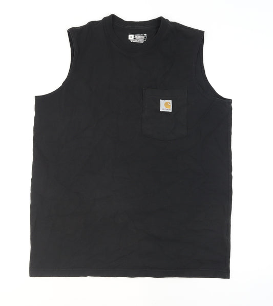Carhartt Men's Black Sleeveless Relaxed Fit Pocket T-Shirt Size M