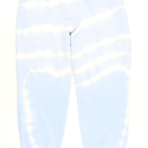 Bershka Women Blue Tie Dye Jogger Size 8 Cotton Blend Activewear Trousers
