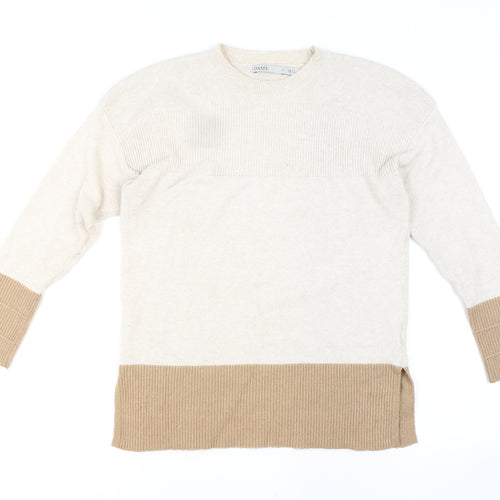 Oasis Unisex Beige Small Pullover Knit Crew Neck Jumper