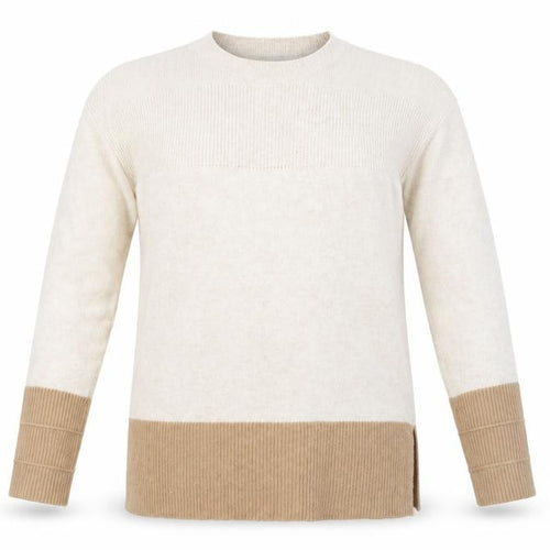 Oasis Unisex Beige Small Pullover Knit Crew Neck Jumper