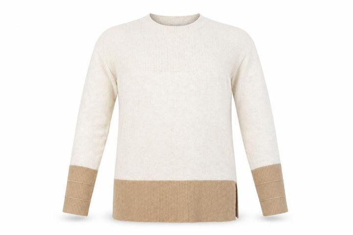 Oasis Unisex Beige Small Pullover Knit Crew Neck Jumper