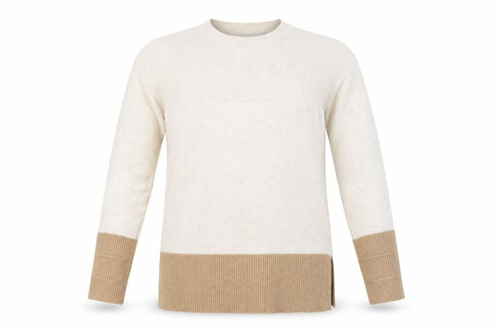 Oasis Unisex Beige Small Pullover Knit Crew Neck Jumper