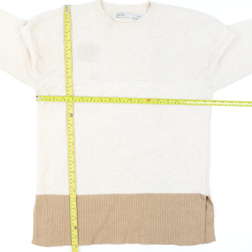 Oasis Unisex Beige Small Pullover Knit Crew Neck Jumper