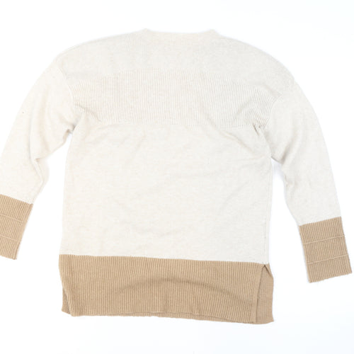 Oasis Unisex Beige Small Pullover Knit Crew Neck Jumper
