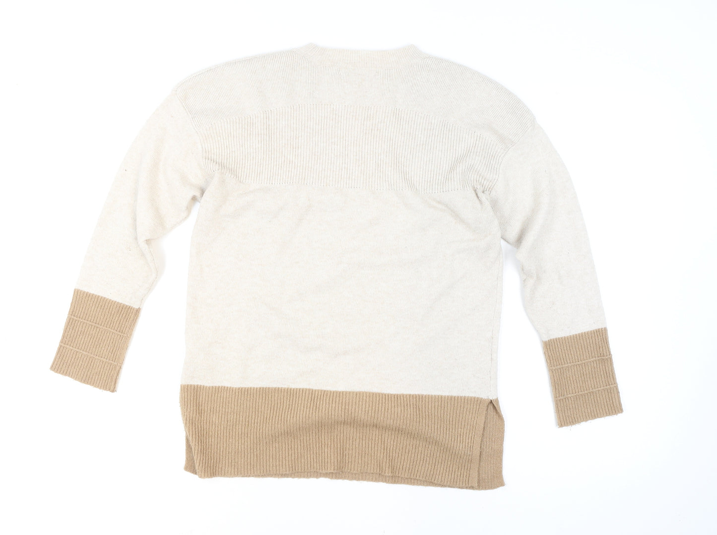 Oasis Unisex Beige Small Pullover Knit Crew Neck Jumper