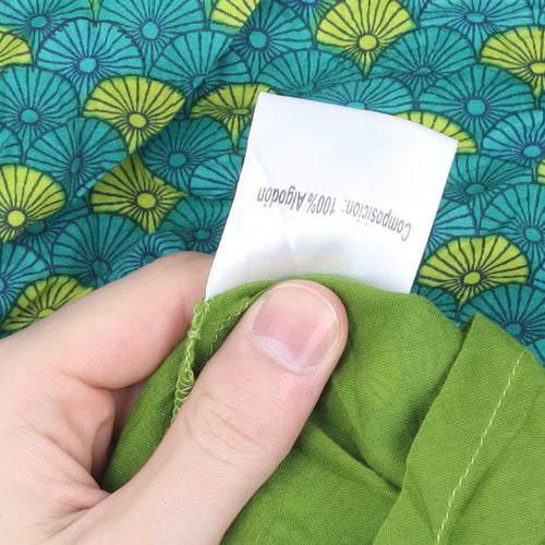 Pranella Women's Green A-Line Cotton Summer Dress Size M