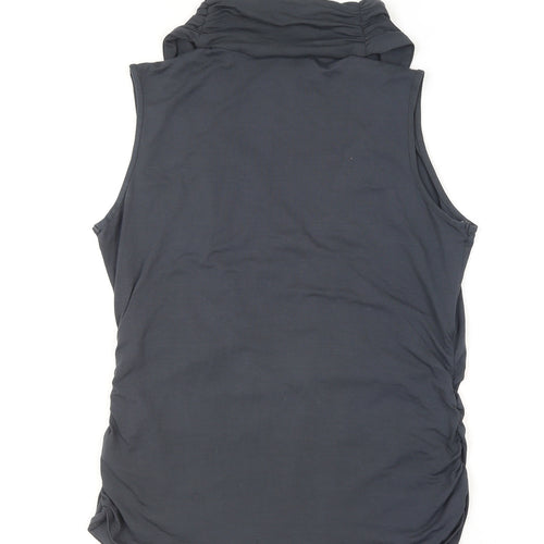 Look Women's Black Jersey Wrap Sleeveless Cowl Neck Tank Top Size 18