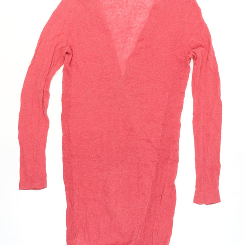 Sandwich Womens Pink V-Neck Long Sleeve Knit Cardigan M