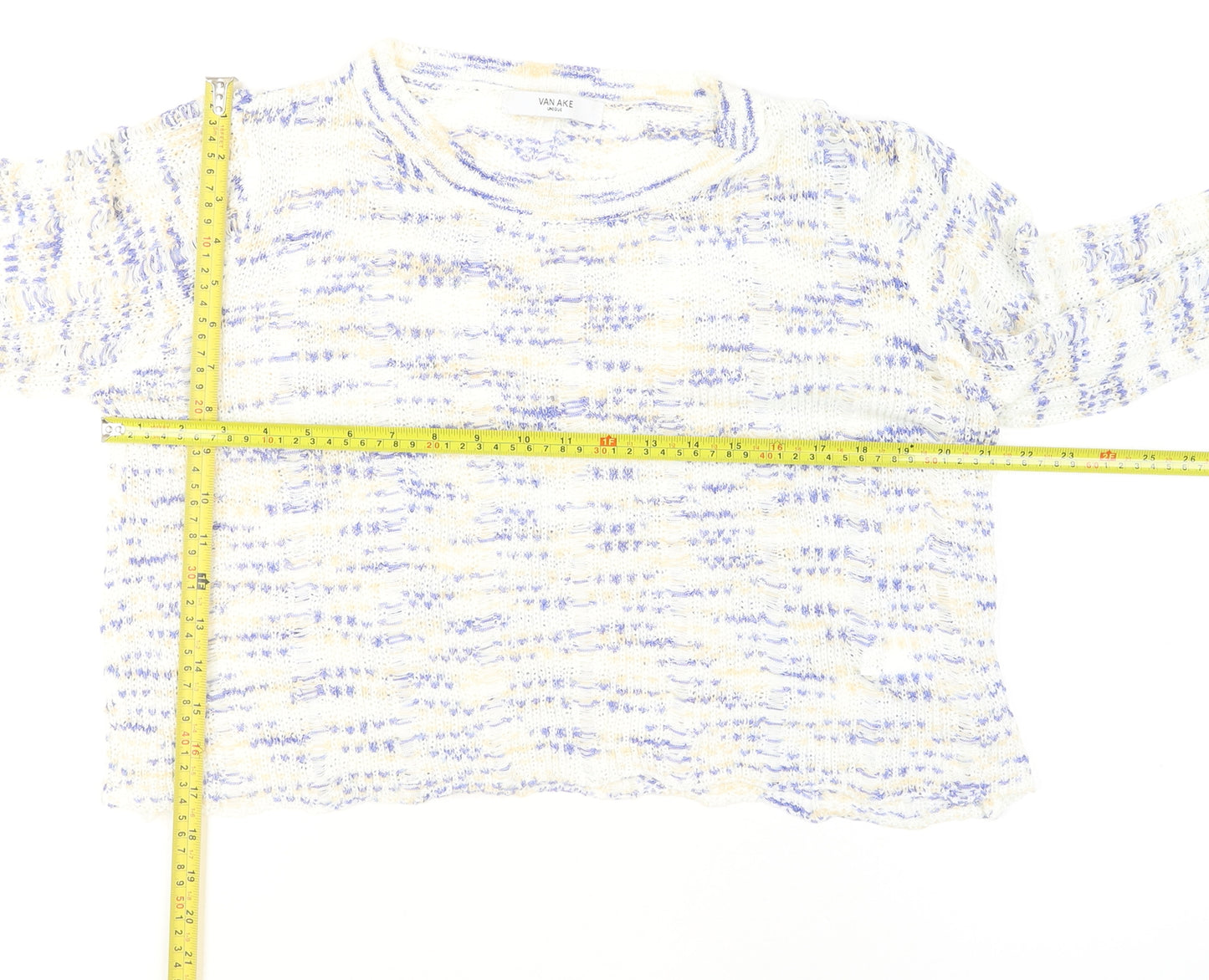VAN AKE Women’s Multicoloured Open-Knit Pullover Jumper One Size