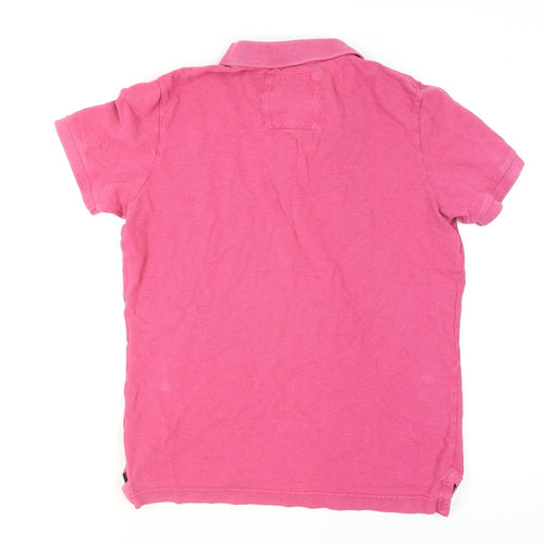 Superdry Men’s Pink Cotton Short Sleeve Polo Shirt Size L