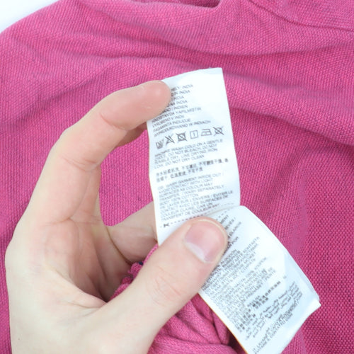 Superdry Men’s Pink Cotton Short Sleeve Polo Shirt Size L