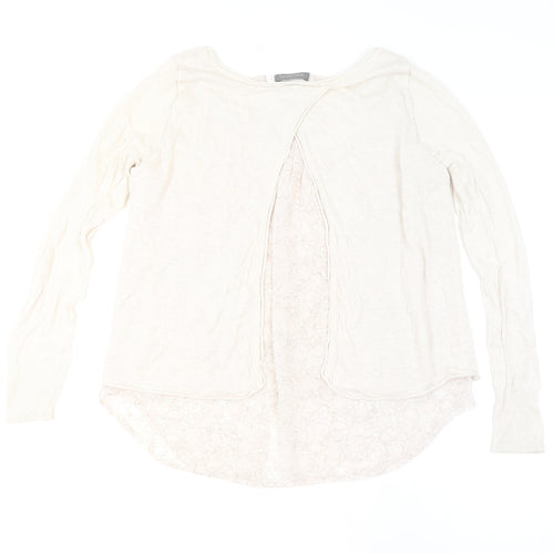 Mint Velvet Women's Ivory Linen Floral Tunic Blouse Size 10