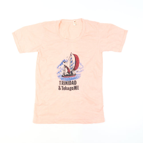 Sony Womens Pink Trinidad & Tobago Graphic T-Shirt Size S Vintage