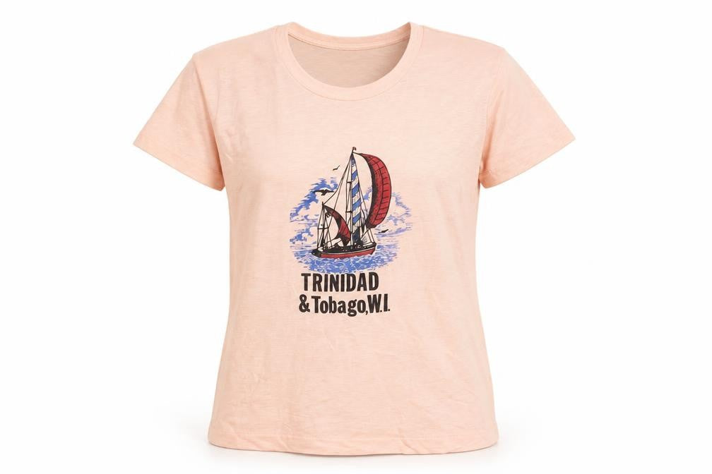 Sony Womens Pink Trinidad & Tobago Graphic T-Shirt Size S Vintage