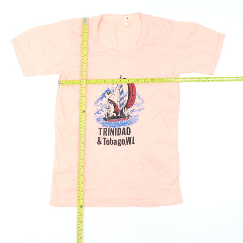 Sony Womens Pink Trinidad & Tobago Graphic T-Shirt Size S Vintage